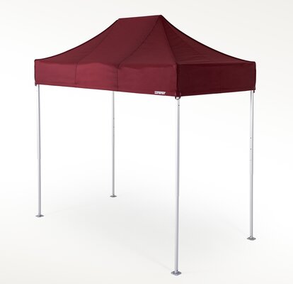A 10x5ft small pop-up tent with a red roof. 