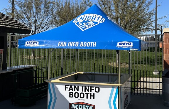Charlotte Knights Baseball team fan info booth pavilion. 