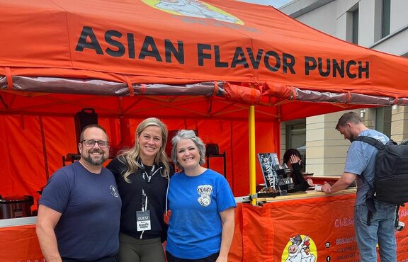 A 20x10 tent with custom printing, tent frame color, sidewalls, and windows. 