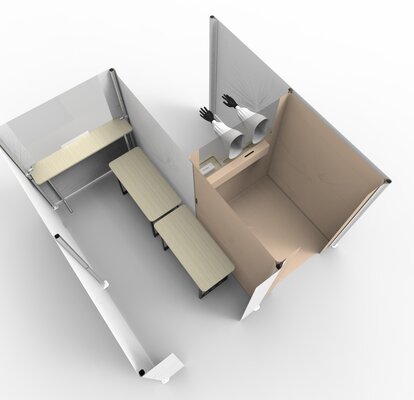 Covid-19 Test station without the roof - by Mastertent 