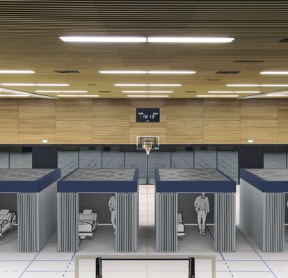 Stanze mobili per i pazienti per la protezione e la separazione.