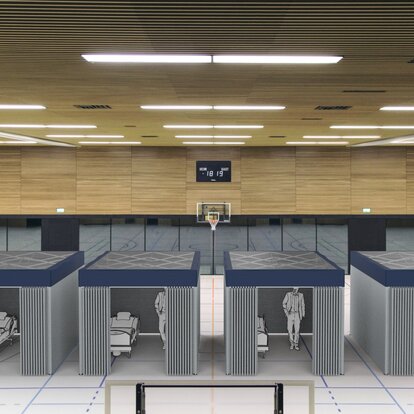 Mobilne pomieszczenia dla pacjentów służące do ochrony i oddzielenia.