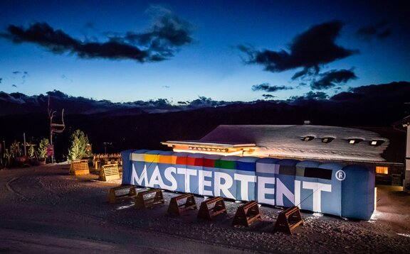 Inflatable Mastertent The inflatable with the brand name Mastertent is located at the Plose mountain.