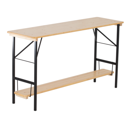 Beer table as bar table with foot rest. 