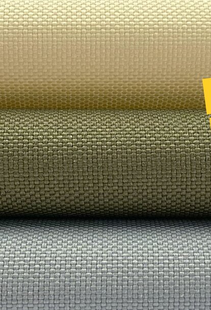 Mastertent eco-friendly tent fabric in 3 colours: Sand, Stone and Olive, made from recycled PET plastic