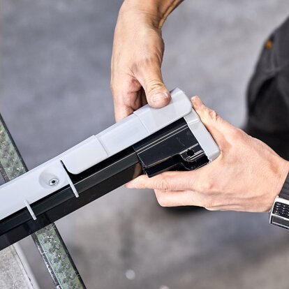 The aluminium structure is put together.