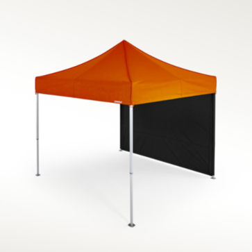 Pavilion pliabil portocaliu 3x3 m cu perete lateral negru