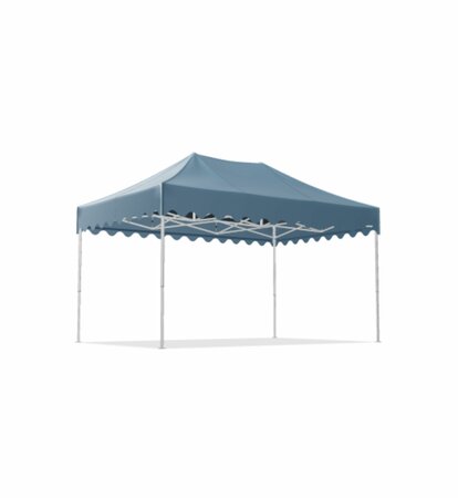 Gazebo 4,5x3 m with blue roof and scalloped valance from MASTERTENT 