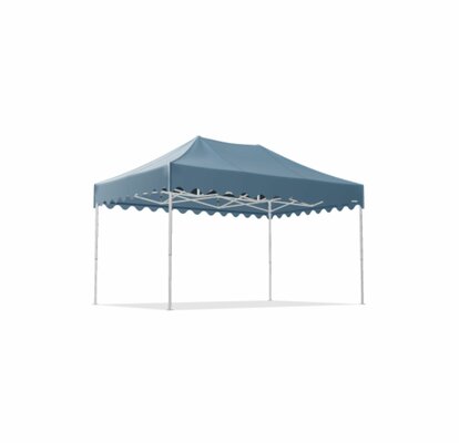 Faltpavillon 4,5x3m mit blauem Dach und gewellter Dachblende von MASTERTENT