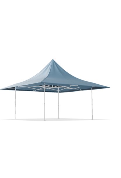 Gazebo 4x4 m with blue roof and awning from MASTERTENT 