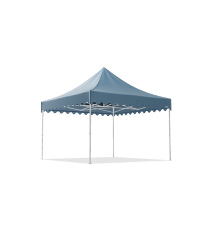 Gazebo pieghevole 4x4 m con frontalino ondulato.