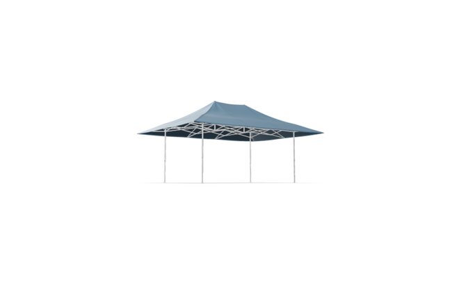 Gazebo 6x4 m with blue roof and awning from MASTERTENT 