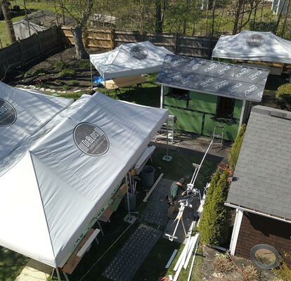Folding gazebo 6x4 white customized with De Blois logo