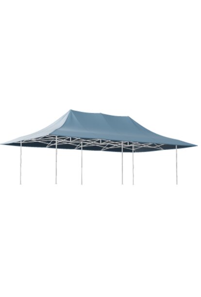 Gazebo 8x4 m with blue roof and awning from MASTERTENT 