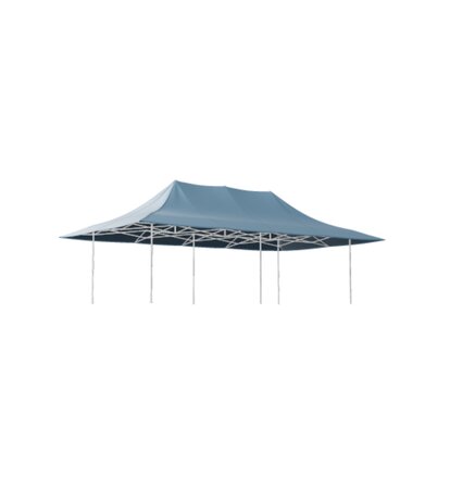 Faltpavillon 8x4m mit blauem Dach inklusive Vordach von MASTERTENT