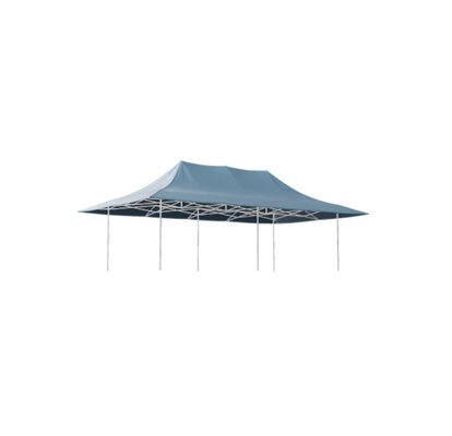 Gazebo pieghevole 8x4 m con tetto blu e tettoia MASTERTENT