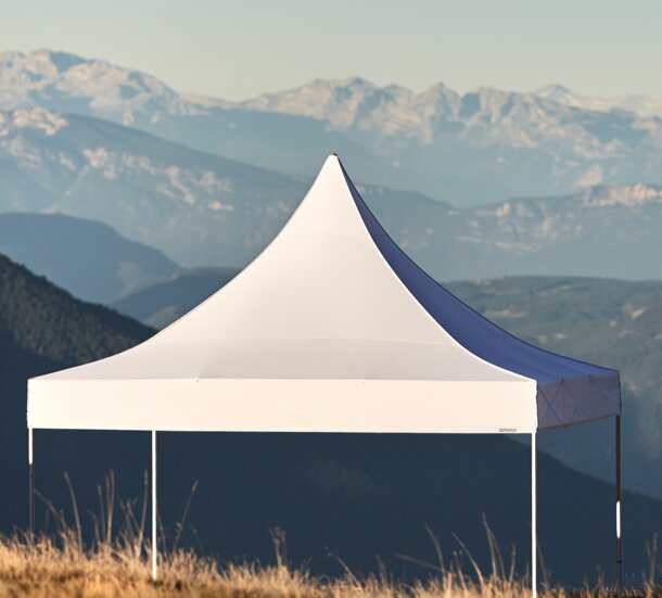Folding gazebo 5x5m white with pagoda roof