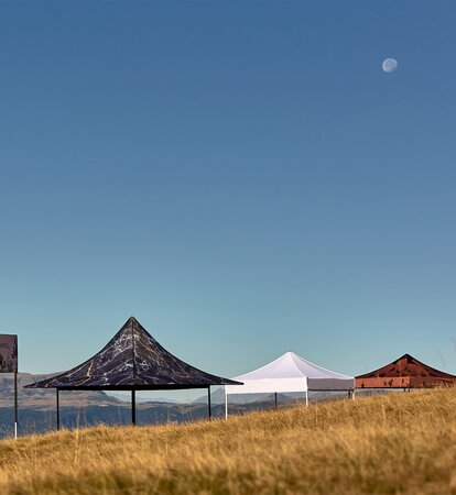 Various gazebos of our series 1, 2 and 3 on the Plose mountain.