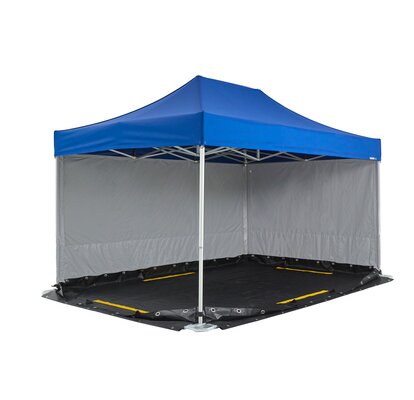 La carpa roja consta de 2 paredes laterales Rescue y un suelo antideslizante negro.