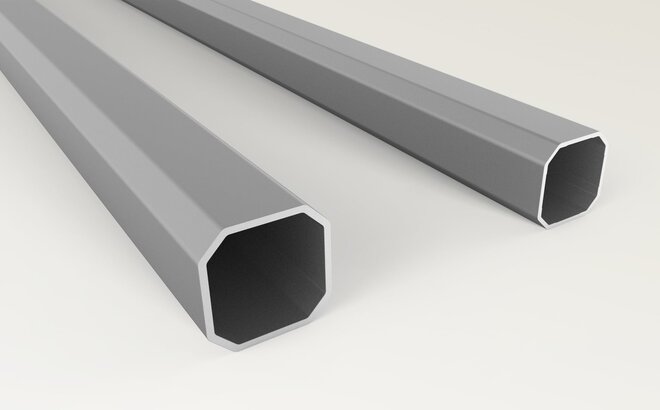 Aluminium profiles of the gazebo Series 1 and Series 2 in comparison