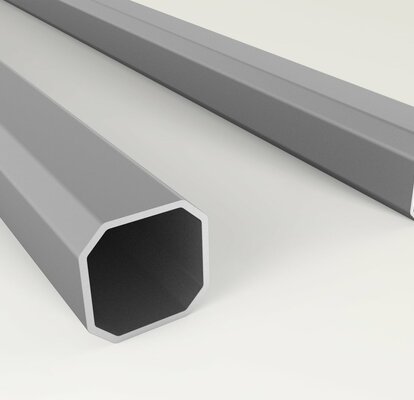 Aluminium profiles of the gazebo Series 1 and Series 2 in comparison