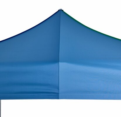 Tessuto per gazebo blu Pirontex in contrasto con il tessuto Oxford