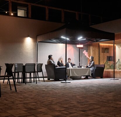 Gazebo esterno per fumatori 3x3m Mastertent Gazebo esterno 3x3m per fumatori per esterni bar, locali e ristoranti, design pulito con luci led e riscaldatore infrarossi