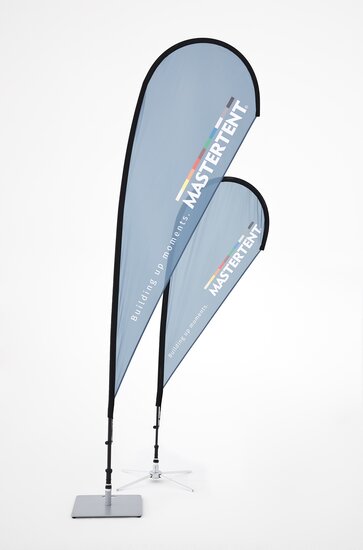 2 sizes of beach flags for your MASTERTENT gazebo.