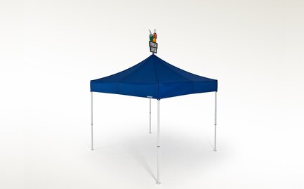 Gazebo with advertising medium attached to the roof top by MASTERTENT